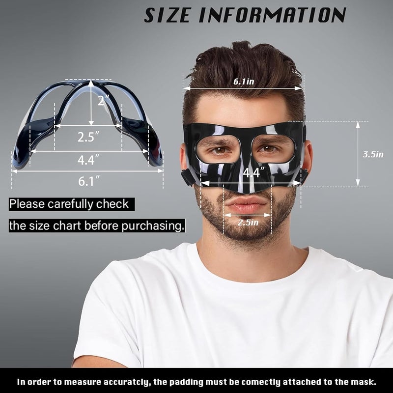 Anysun AF01A Nose Guard for Broken Nose Adults Adjustable Basketball Soccer Sports Face Shield Mask with Foam Padding & Stickers for Women Men Youths Teens - Image 5